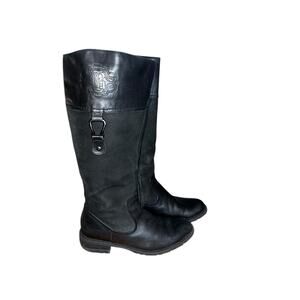 Blondo Canada Quality Black Leather Tall knee high Boots women Size 6.5